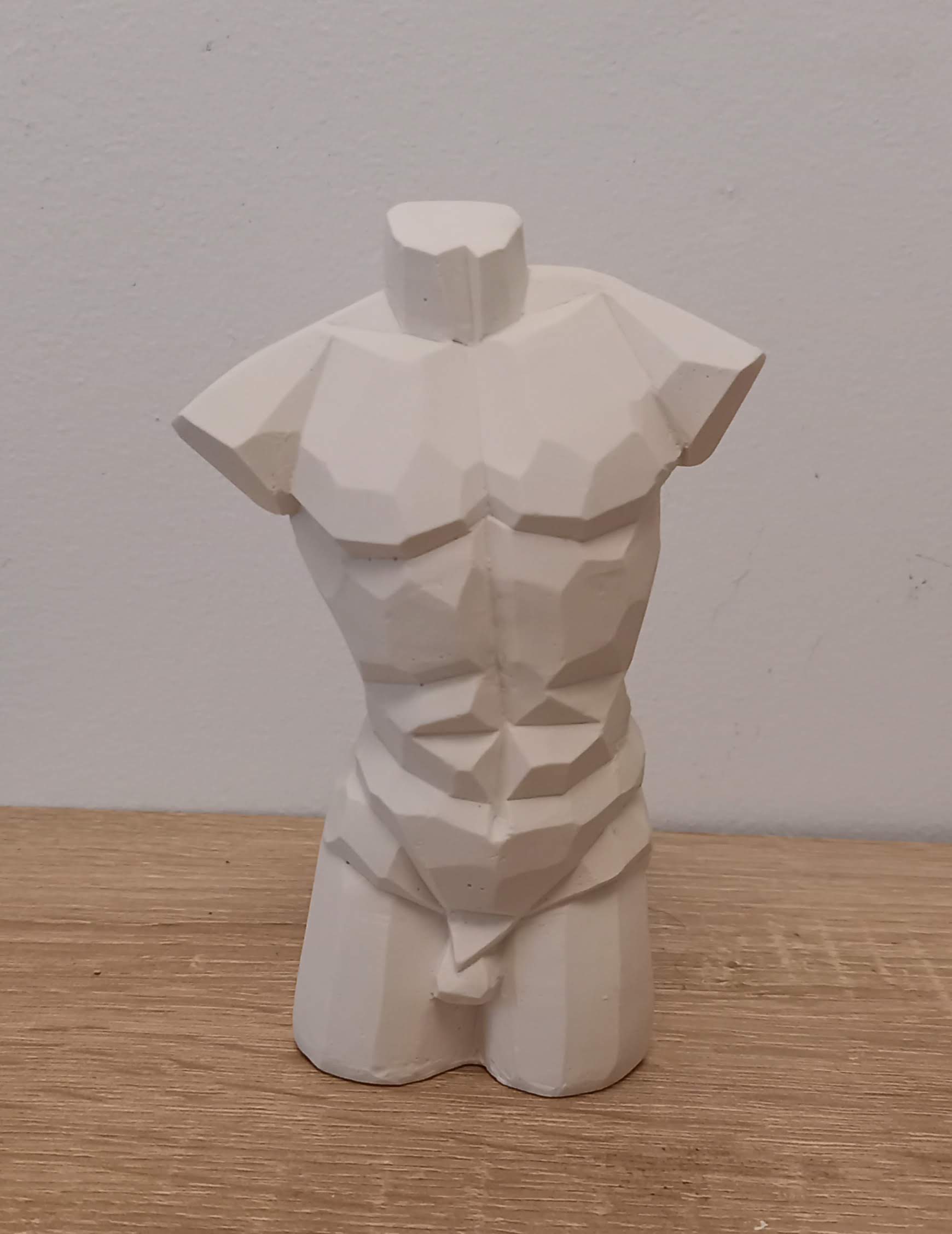 buste géométrique homme parfumé 15cm blanc naturel gwenn art déco